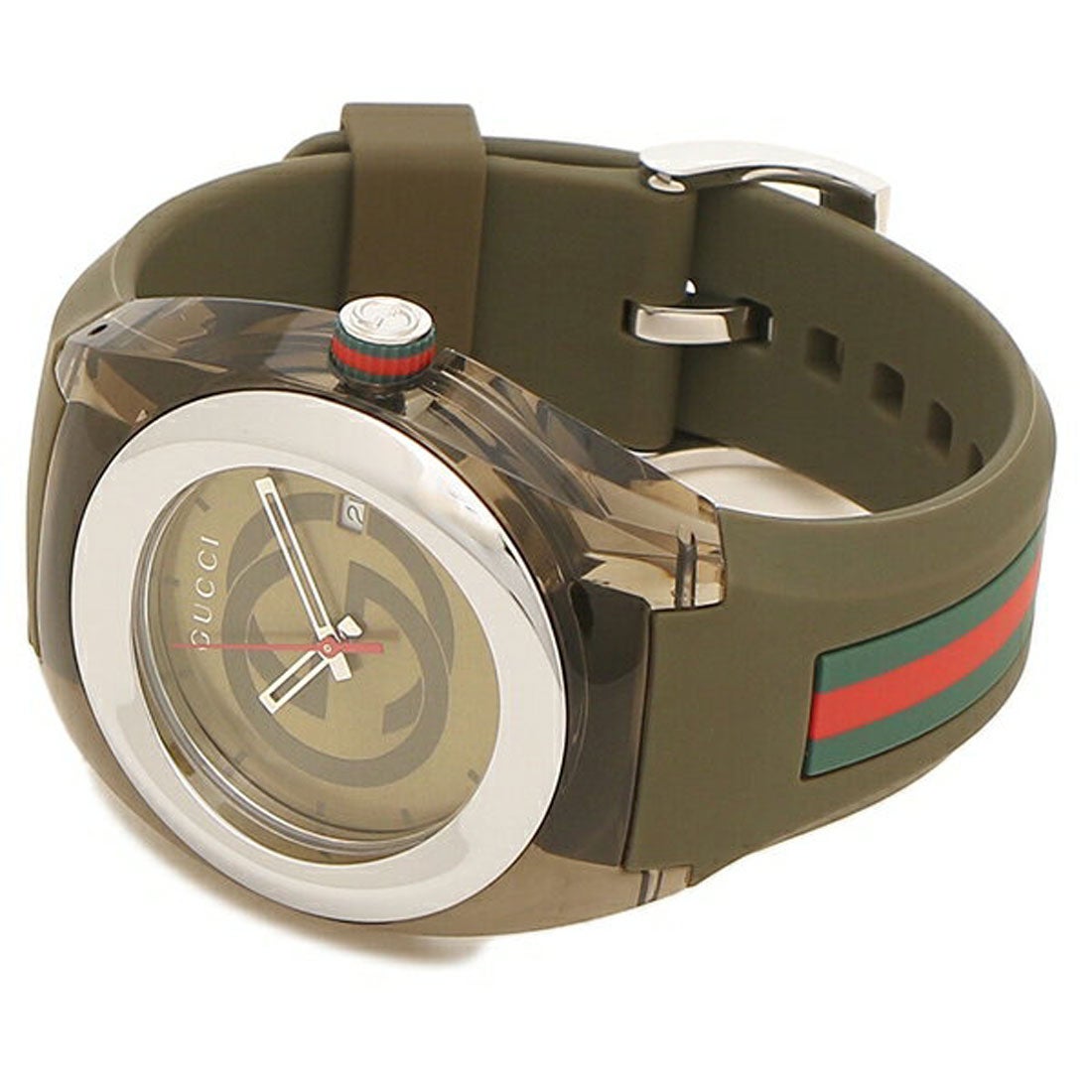 Shop Authentic Gucci Sync XXL Quartz Brown Dial Brown Leather Strap Watch For Men - YA137106 - Luxxuri
