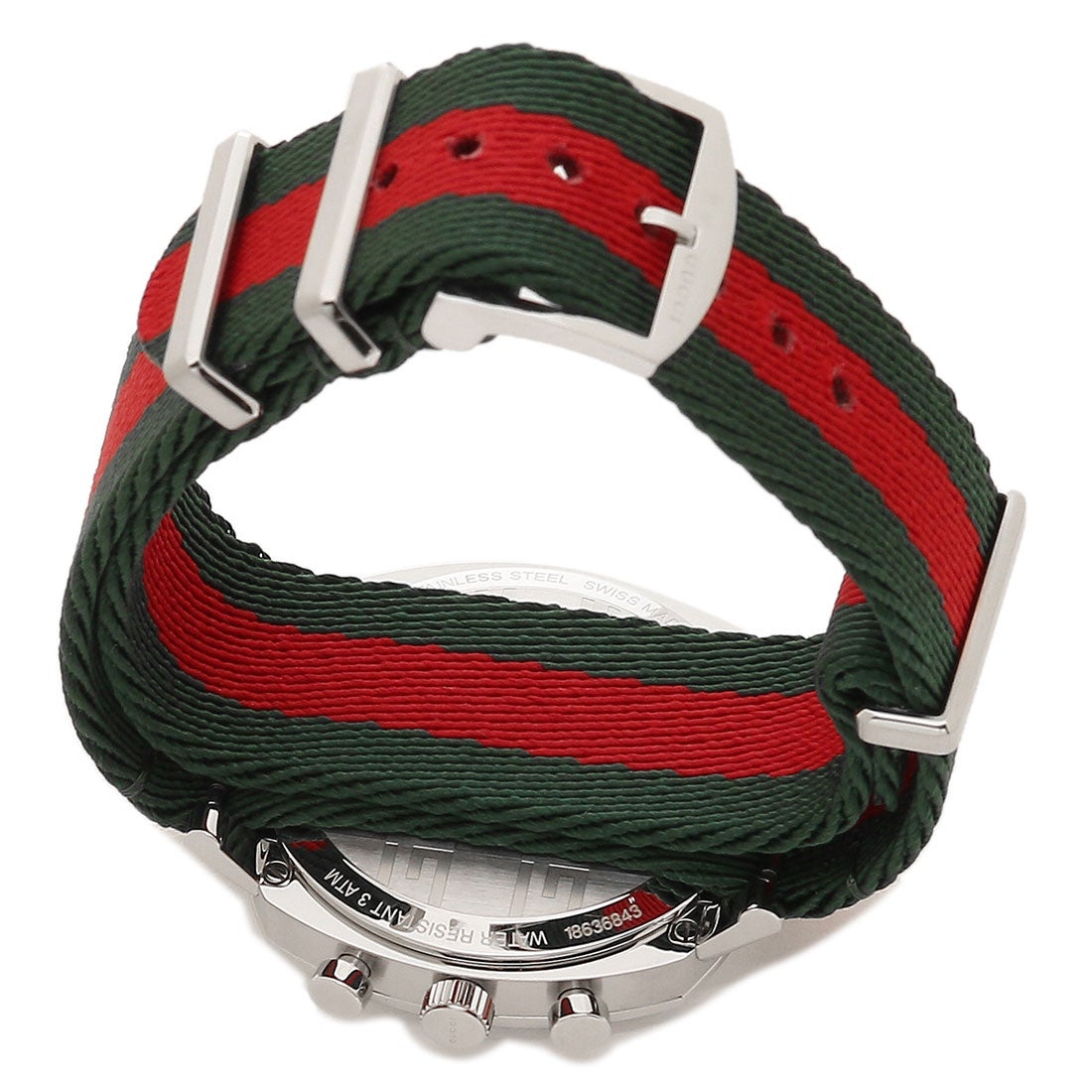  Shop Authentic Gucci Grip Quartz Chronograph Red Dial Two Tone NATO Strap Watch for Men - YA157304 - Luxxuri