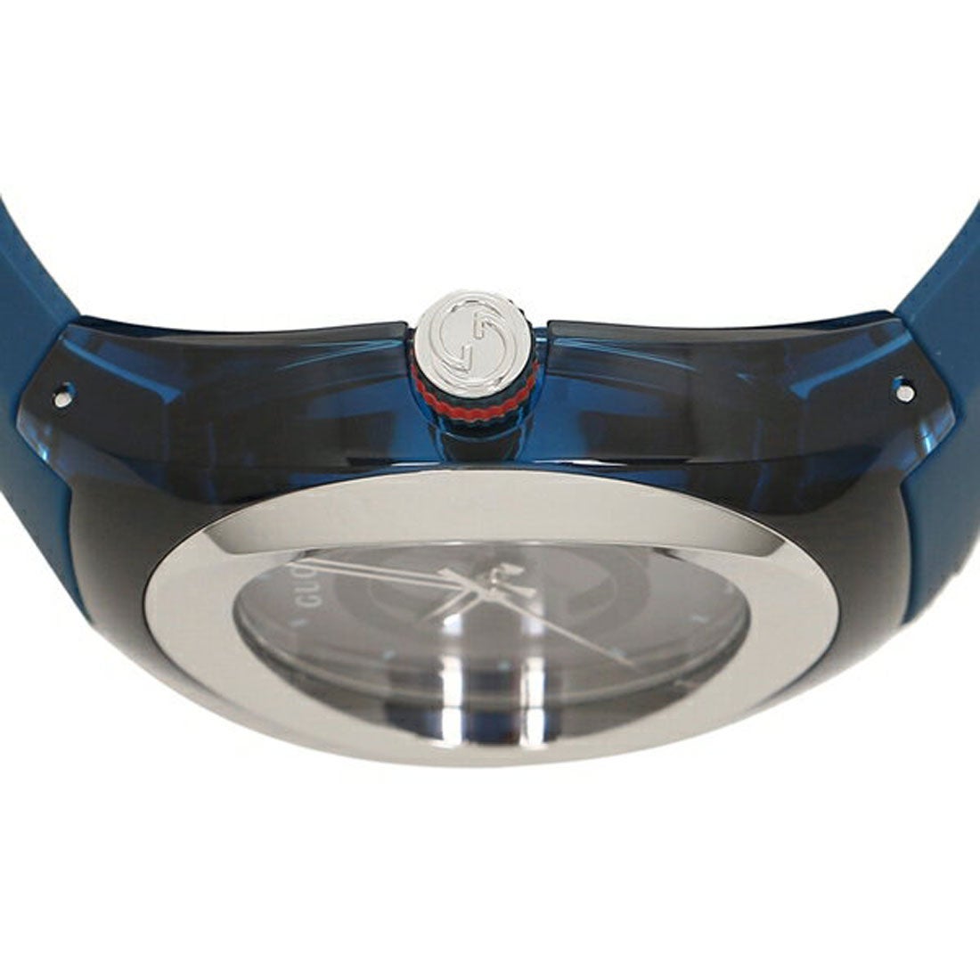  Shop Authentic Gucci Sync XXL Quartz Blue Dial Blue Rubber Strap Watch For Men - YA137104 - Luxxuri