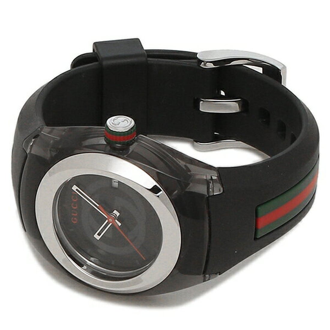  Shop Authentic Gucci Sync Quartz Black Dial Black Rubber Strap Watch For Men - YA137301 - Luxxuri