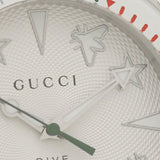  Shop Authentic Gucci Dive Quartz White Dial White Rubber Strap Watch For Men - YA136337 - Luxxuri