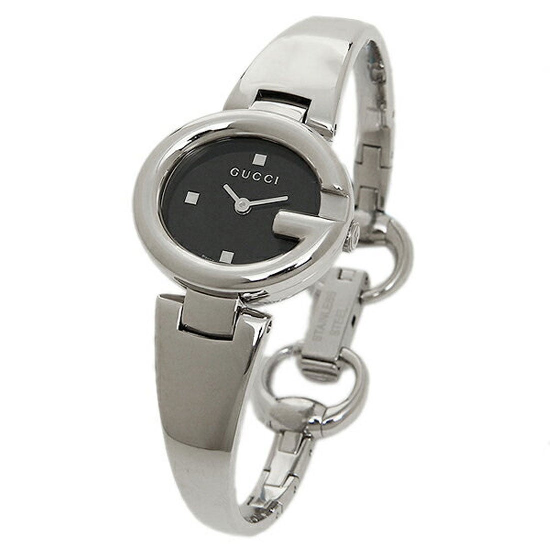  Shop Authentic Gucci Guccisima Quartz Black Dial Silver Steel Strap Watch For Women - YA134501 - Luxxuri