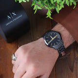  Shop Authentic Armani Exchange Hampton Chronograph Black Dial Black Steel Strap Watch For Men - AX2413 - Luxxuri