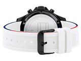  Shop Authentic Tommy Hilfiger Bank Chronograph White Dial White Rubber Strap Watch for Men - 1791723 - Luxxuri