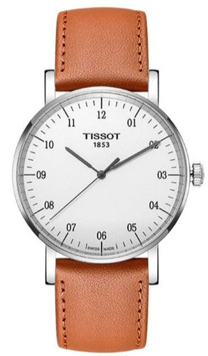  Shop Authentic Tissot T Classic Everytime Large White Dial Brown Leather Strap Watch For Men - T109.610.16.037.00 - Luxxuri