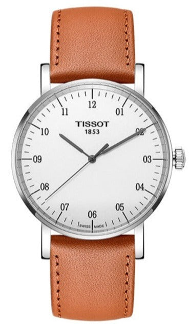  Shop Authentic Tissot T Classic Everytime Large White Dial Brown Leather Strap Watch For Men - T109.610.16.037.00 - Luxxuri