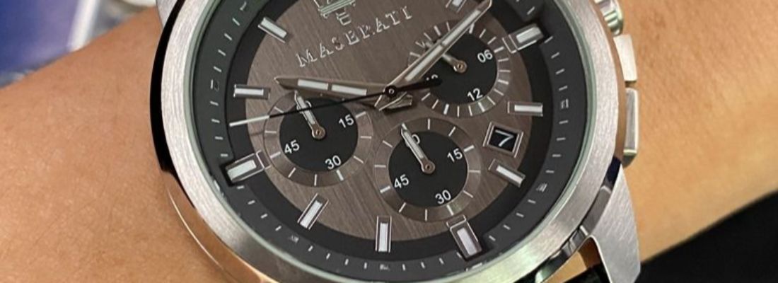  Shop Authentic Maserati Successo 44mm Grey Dial Black Leather Strap Watch For Men - R8871621006 - Luxxuri