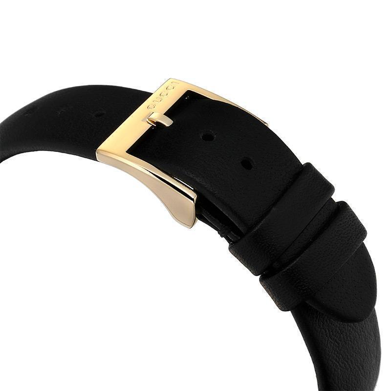  Shop Authentic Gucci Diamantissima Quartz Mother of Pearl Dial Black Leather Strap Watch for Women - YA141404 - Luxxuri