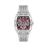  Shop Authentic Guess Phoenix Quartz Burgundy Dial Transparent Silicone Strap Watch For Men - GW0499G9 - Luxxuri