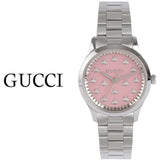  Shop Authentic Gucci G Timeless Quartz Pink Dial Silver Steel Strap Watch for Women - YA1265033 - Luxxuri