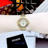  Shop Authentic Guess Dream Quartz Gold Dial Gold Mesh Strap Watch For Women - GW0550L2 - Luxxuri