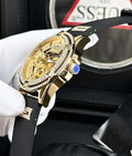  Shop Authentic Guess King Quartz Crystals Gold Dial Black Silicone Strap Watch For Men - GW0537G2 - Luxxuri