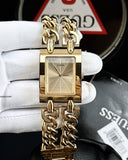  Shop Authentic Guess Mod Heavy Metal Gold Dial Gold Steel Strap Watch For Women - W1117L2 - Luxxuri