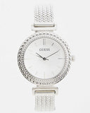  Shop Authentic Guess Quartz Silver Dial Silver Mesh Bracelet Watch For Women - W1152L1 - Luxxuri