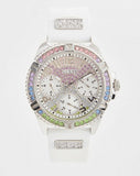  Shop Authentic Guess Frontier Diamonds Silver Dial White Rubber Strap Watch for Women - GW0045L1 - Luxxuri
