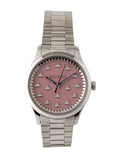  Shop Authentic Gucci G Timeless Quartz Pink Dial Silver Steel Strap Watch for Women - YA1265033 - Luxxuri