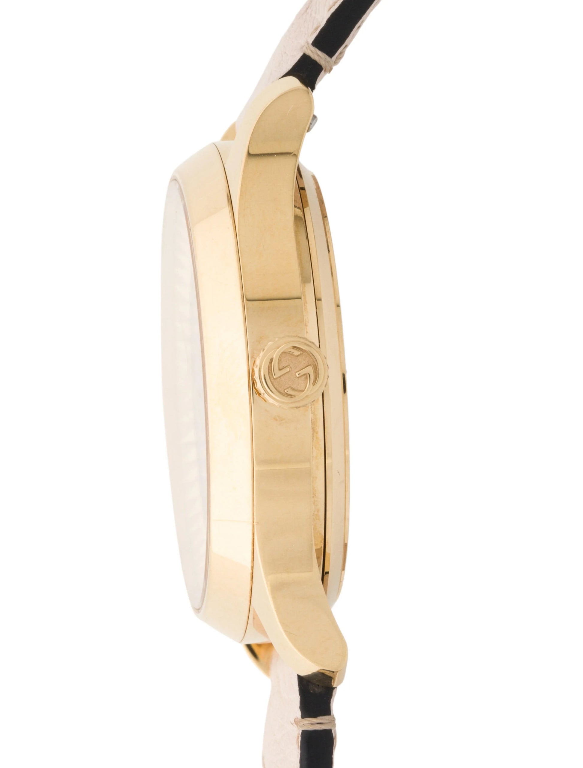  Shop Authentic Gucci G Timeless Skeleton 16K Gold Mother of Pearl Dial Pink Leather Strap Watch For Women - YA1264110 - Luxxuri