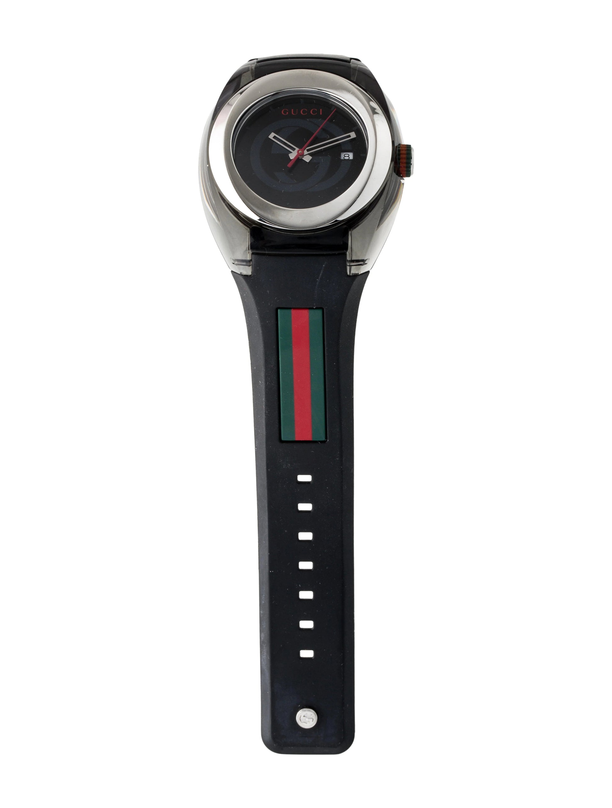  Shop Authentic Gucci Sync XXL Quartz Black Dial Black Rubber Strap Watch For Men - YA137101 - Luxxuri