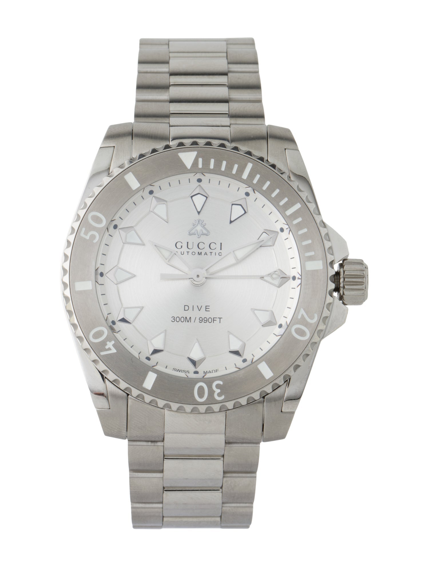  Shop Authentic Gucci Dive Automatic Silver Dial Silver Steel Strap Watch for Men - YA136354 - Luxxuri