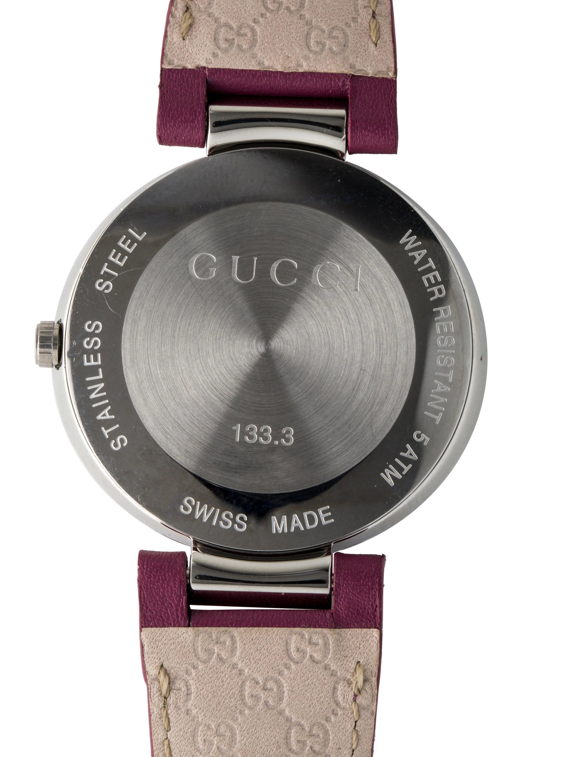  Shop Authentic Gucci Interlocking G Quartz Pink Dial Pink Leather Strap Watch For Women - YA133321 - Luxxuri