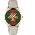  Shop Authentic Gucci G Timeless Quartz Red & Green Dial Beige Leather Strap Watch For Women - YA1265009 - Luxxuri