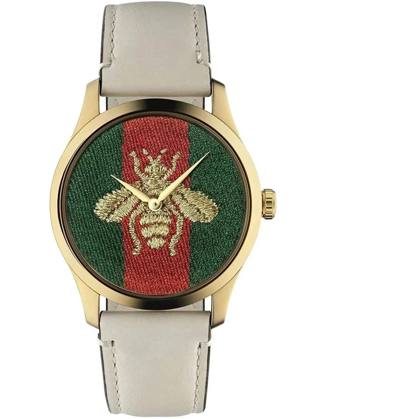 Shop Authentic Gucci G Timeless Quartz Red & Green Dial Beige Leather Strap Watch For Women - YA1265009 - Luxxuri