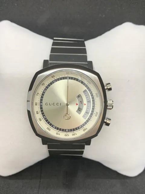  Shop Authentic Gucci Grip Collection Quartz Silver Dial Silver Steel Strap Watch For Men - YA157302 - Luxxuri