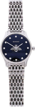  Shop Authentic Gucci G Timeless Quartz Black Dial Silver Steel Strap Watch For Women - YA1265020 - Luxxuri