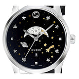  Shop Authentic Gucci G-Timeless Moonphase Black Dial Black Leather Strap Watch For Men - YA126327 - Luxxuri