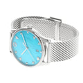 Gucci G-Timeless Turquiose Mother of Pearl Dial Silver Mesh Bracelet Watch For Women - YA1264039