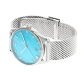  Shop Authentic Gucci G-Timeless Turquiose Mother of Pearl Dial Silver Mesh Bracelet Watch For Women - YA1264039 - Luxxuri