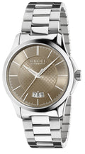  Shop Authentic Gucci G Timeless Automatic Brown Dial Silver Steel Strap Watch For Women - YA126431A - Luxxuri