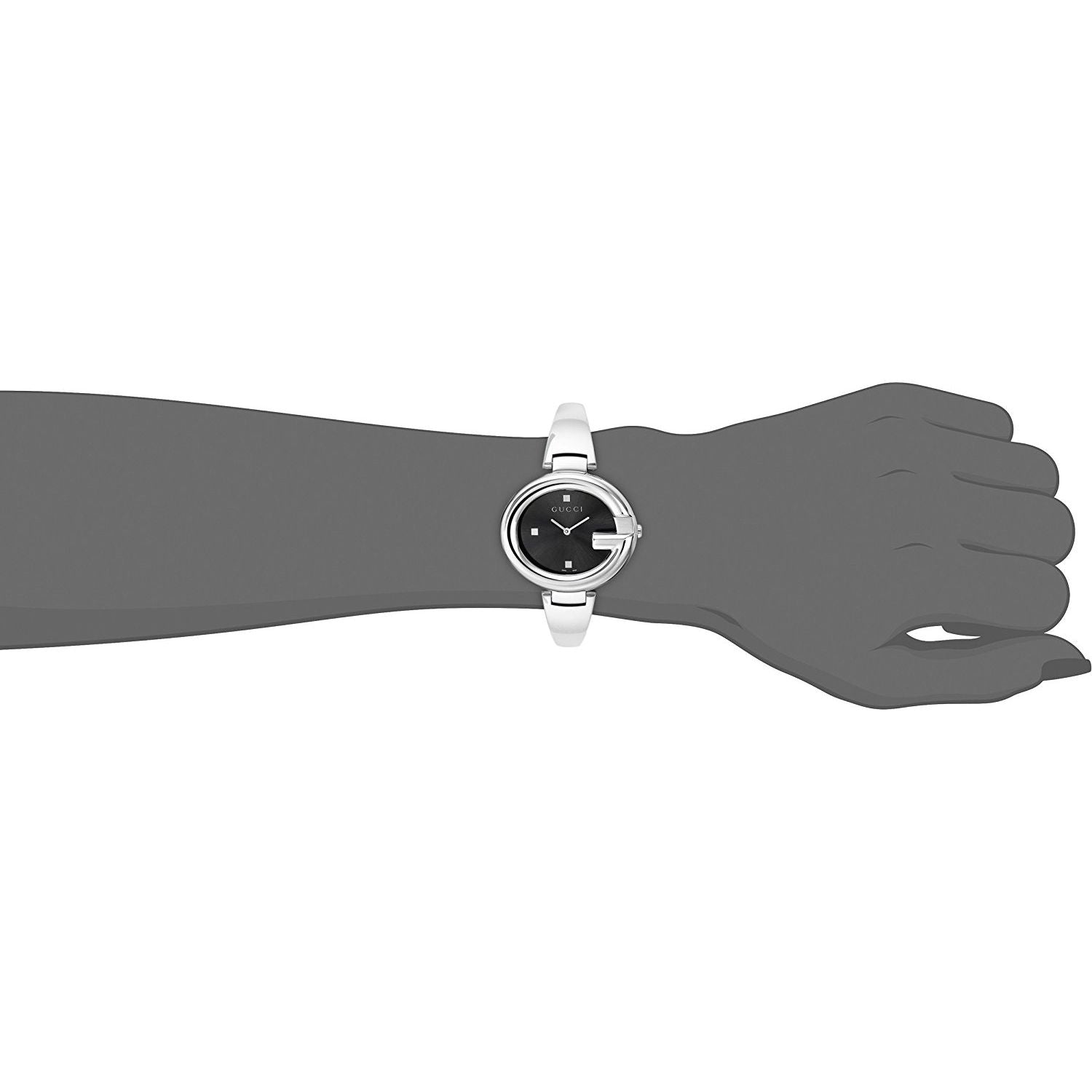  Shop Authentic Gucci Guccissima Black Dial Silver Steel Strap Watch For Women - YA134301 - Luxxuri