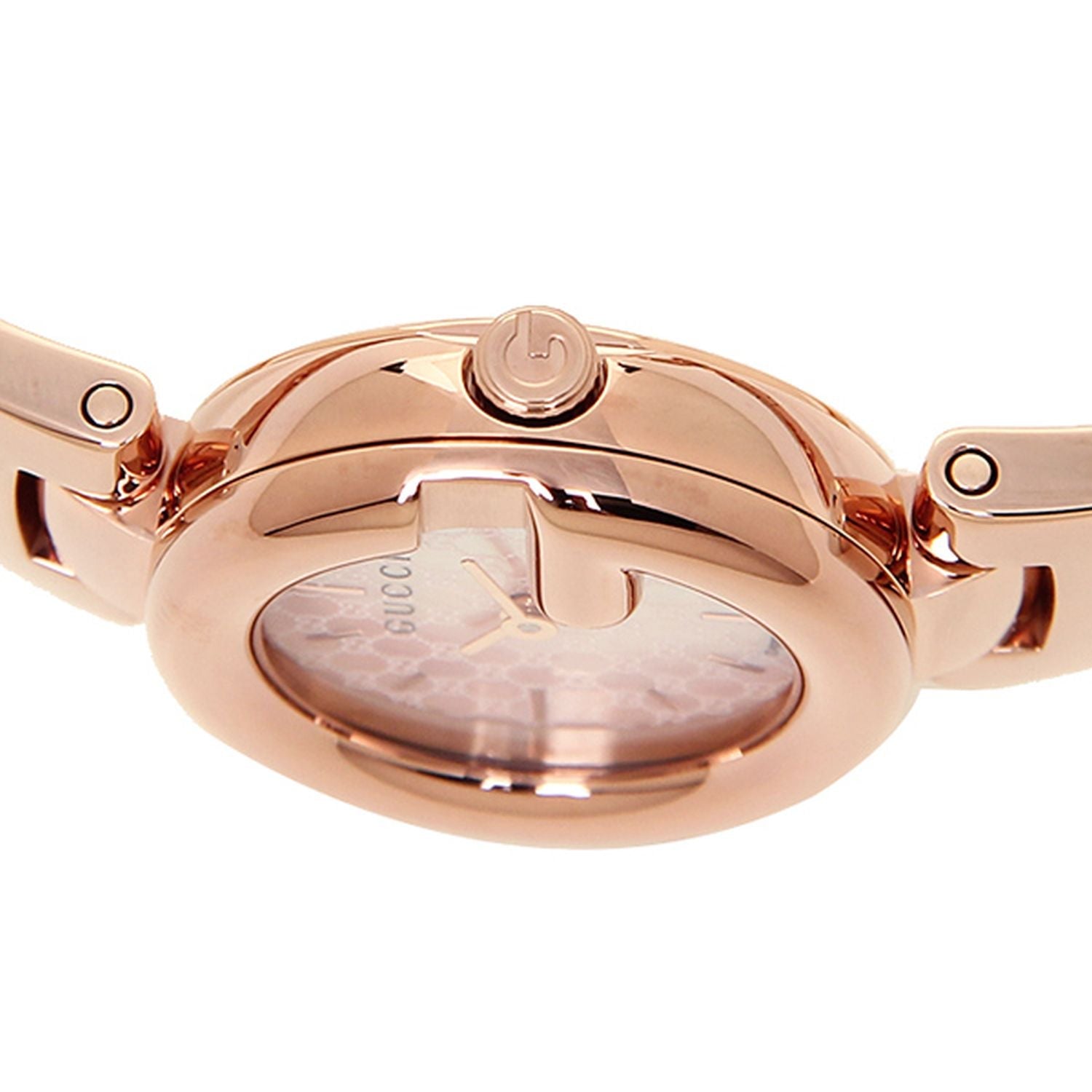  Shop Authentic Gucci Guccisima Quartz Mother of Pearl White Dial Rose Gold Steel Strap Watch for Women - YA134512 - Luxxuri