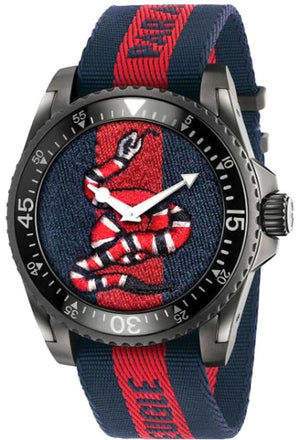  Shop Authentic Gucci Dive Blue & Red Dial Blue & Red Nylon Strap Watch For Men - YA136214 - Luxxuri