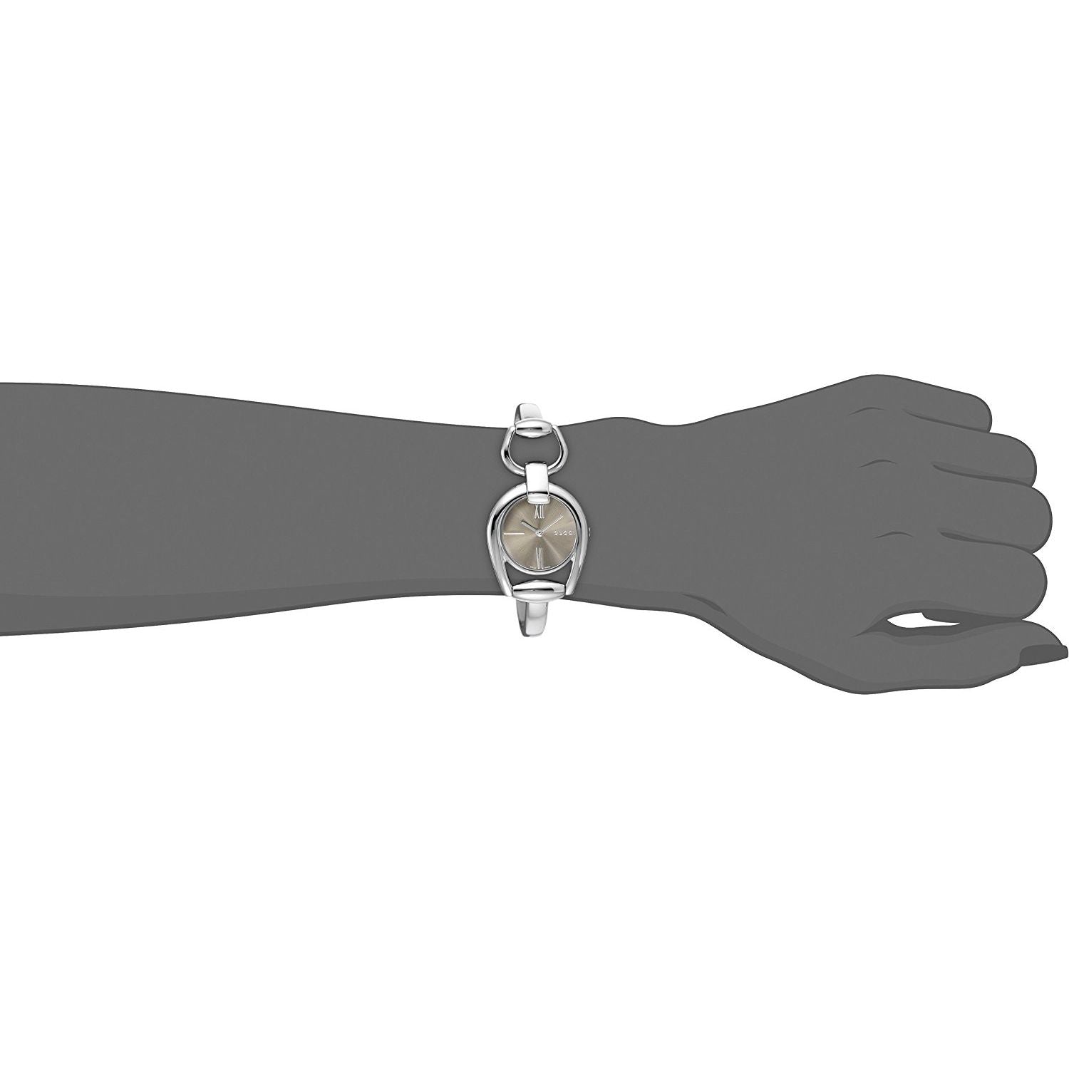 Shop Authentic Gucci Horsebit Collection Quartz Brown Dial Silver Steel Strap Watch For Women - YA139501 - Luxxuri