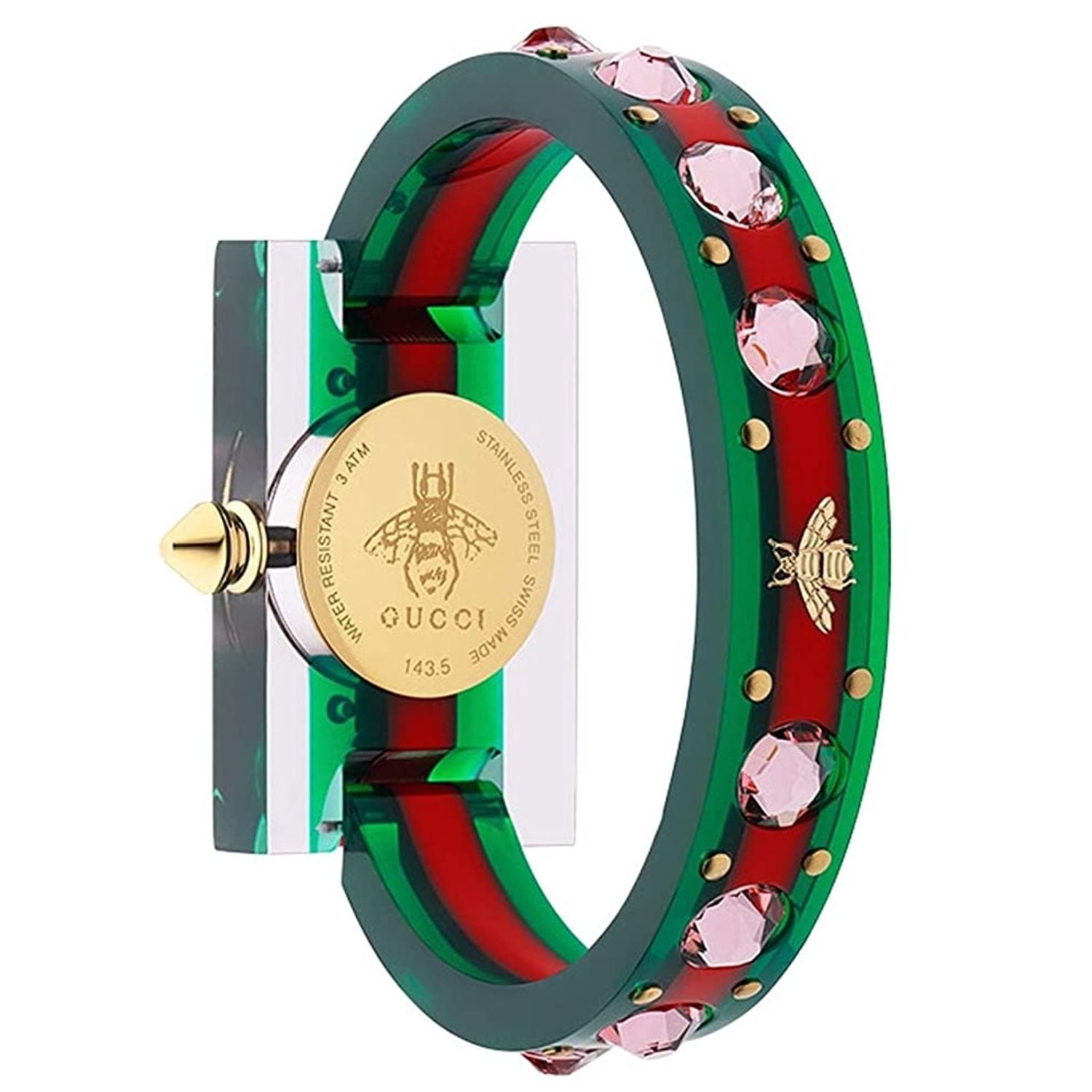 Gucci Vintage Web Pink Mother of Pearl Dial Two Tone Plastic Strap Watch For Women - YA143525