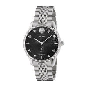  Shop Authentic Gucci G Timeless Automatic Black Dial Silver Steel Strap Watch For Men - YA126353 - Luxxuri