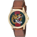  Shop Authentic Gucci Le Marche Des Merveilles Red & Green Dial Brown Leather Strap Unisex Watch - YA126497 - Luxxuri