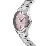  Shop Authentic Gucci G Timeless Pink Dial Silver Steel Strap Watch For Women - YA126524 - Luxxuri