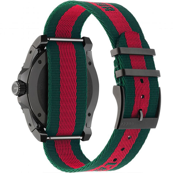  Shop Authentic Gucci Coupe Chronograph Quartz Black Two Tone NATO Strap Watch For Men - YA131202 - Luxxuri