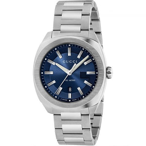  Shop Authentic Gucci GG2570 Quartz Blue Dial Silver Steel Strap Watch For Men - YA142303 - Luxxuri