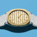  Shop Authentic Gucci 25H Quartz Gold Dial Silver Steel Strap Watch for Men - YA163405 - Luxxuri