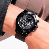  Shop Authentic Guess Continental Chronograph Black Dial Black Mesh Strap Watch For Men - GW0582G3 - Luxxuri