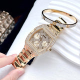  Shop Authentic Guess Phoenix Multifunction Crystals Gold Dial Gold Steel Strap Watch For Men - GW0094G2 - Luxxuri