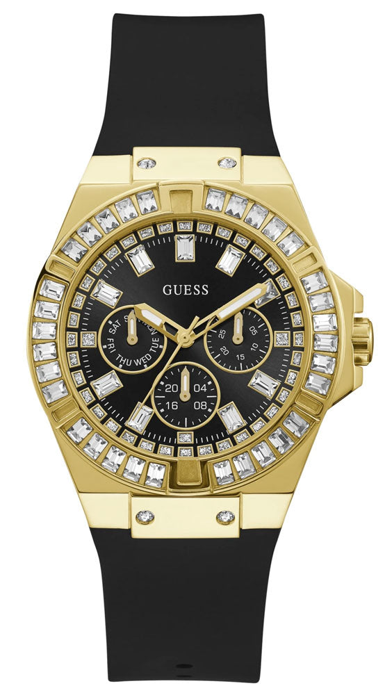 Shop Authentic Guess Venus Diamonds Black Dial Black Rubber Strap Watch for Women - GW0118L1 - Luxxuri