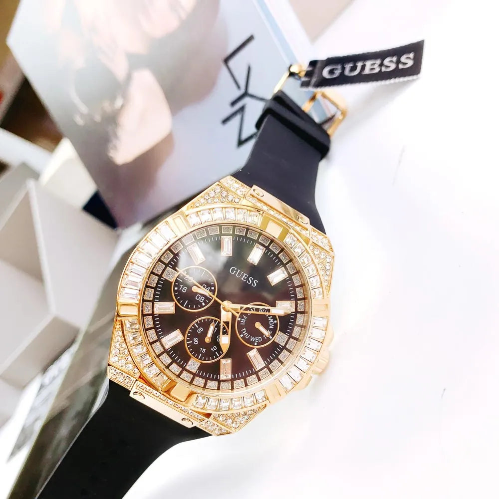  Shop Authentic Guess Zeus Chronograph Diamonds Black Dial Black Silicone Strap Watch For Men - GW0208G2 - Luxxuri
