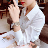  Shop Authentic Guess Heiress Diamonds Gold Dial White Rubber Strap Watch for Women - GW0407L2 - Luxxuri