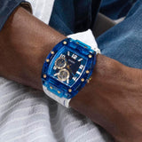  Shop Authentic Guess Phoenix Analog Blue Dial White Silicone Strap Watch For Men - GE0499G6 - Luxxuri