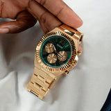  Shop Authentic Guess Equity Analog Green Dial Gold Steel Strap Watch For Men - GW0703G2 - Luxxuri